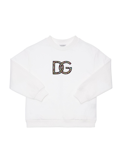 Dolce \u0026 Gabbana - Felpa in cotone con logo - Bianco | Luisaviaroma