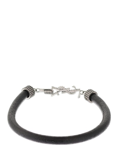 Ysl closure leather cord bracelet - Saint Laurent - Women