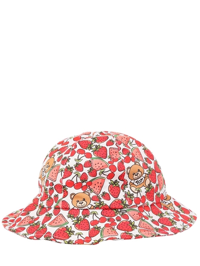 Moschino - Printed cotton poplin bucket 