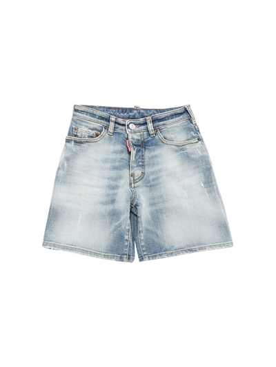 Dsquared2 - Shorts larghi in denim di cotone - Denim | Luisaviaroma