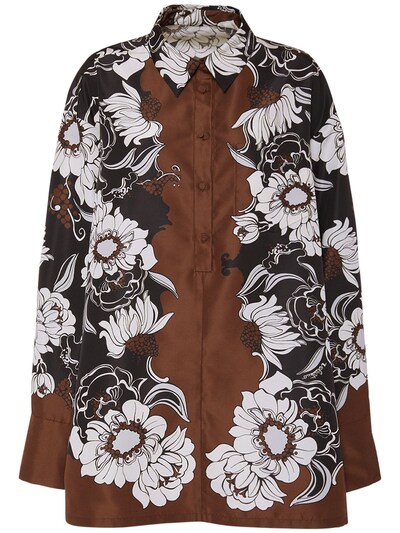Valentino - Wide printed faille shirt ...