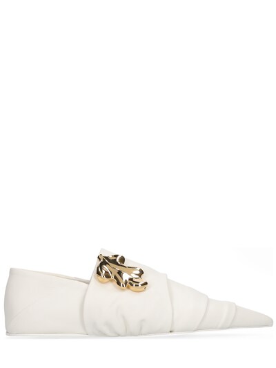 Mocassins en cuir 10 mm Jil Sander en coloris Blanc Femme Chaussures plates Chaussures plates Jil Sander 