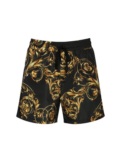 versace shorts black and gold