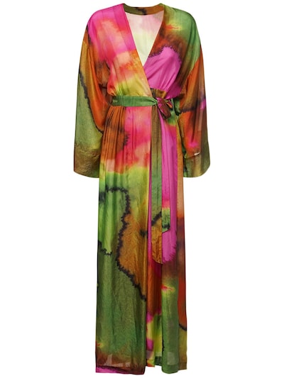 Dries Van Noten - Printed silk kimono dress - Multicolor | Luisaviaroma