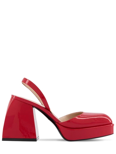 red leather slingbacks