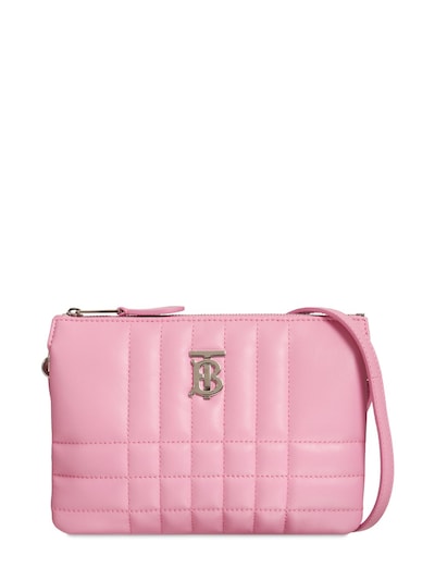 Lola Small Leather Shoulder Bag in Pink - Burberry