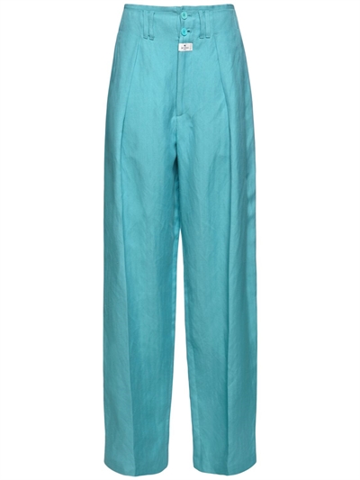 Etro - Linen \u0026 silk front pleat wide 