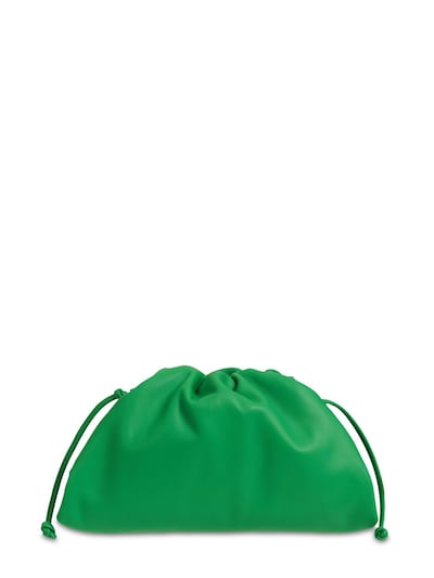Pouch Mini Leather Clutch in Green - Bottega Veneta