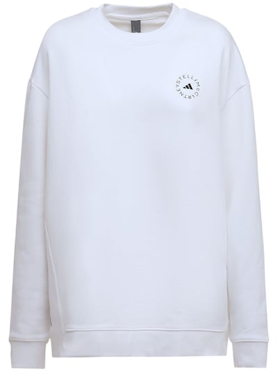 Training Damen Bekleidung Sport- adidas By Stella McCartney Baumwolle Trainings-sweatshirt Aus Baumwolle asmc in Weiß und Fitnesskleidung Sweatshirts 