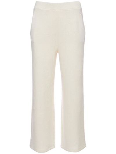 Max Mara - Pantaloni larghi in jersey di misto cotone - Ecru | Luisaviaroma