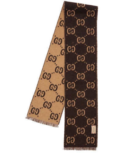 Gucci Tiger Cub Printed Wool Scarf, $455, LUISAVIAROMA