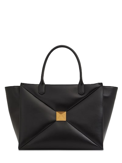 Valentino Garavani - Large one stud leather tote bag - Black | Luisaviaroma