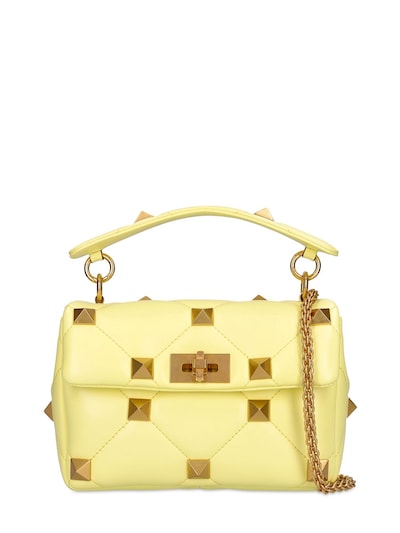 Valentino Yellow Leather Medium Studded Rockstud Tote Valentino