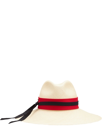 Borsalino - Sophie straw panama quito hat - Beige | Luisaviaroma
