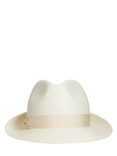 Borsalino - Cappello panama monica in paglia - Bianco | Luisaviaroma