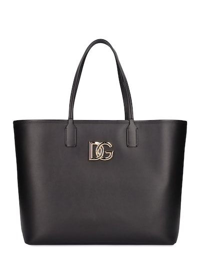 Medium fefé leather shopping bag - Dolce & Gabbana - Women | Luisaviaroma