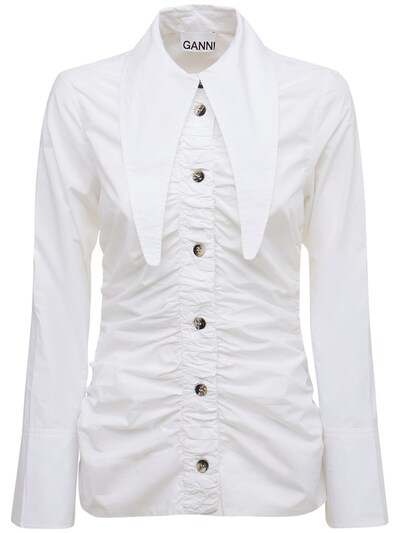 ganni white poplin shirt