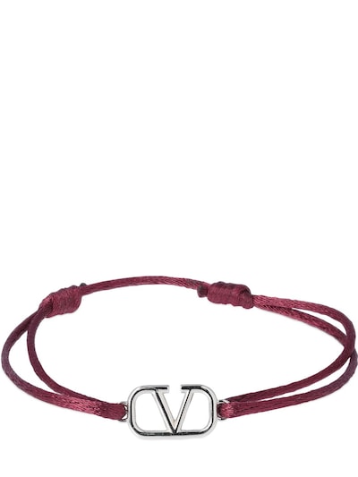 Valentino Garavani - V logo signature adjustable bracelet - Cherise ...