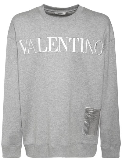 Valentino - コットンジャージースウェットシャツ - グレー/シルバー | Luisaviaroma