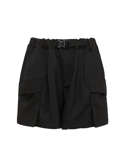 Sacai - Cotton blend cargo shorts - Black | Luisaviaroma
