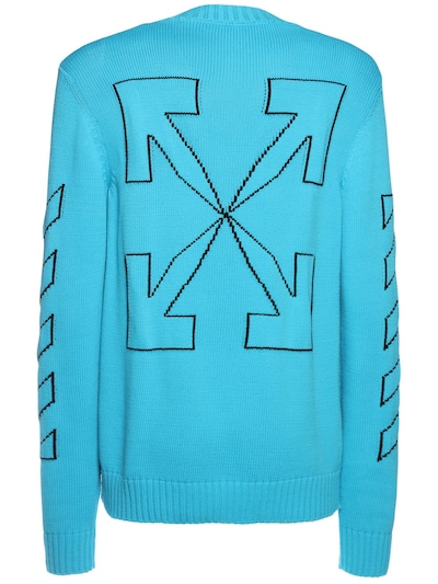 blue off white sweater