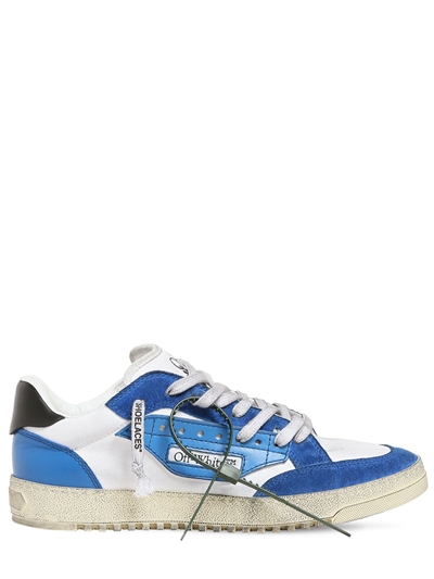 Off-White - Sneakers low top 5.0 in tela e camoscio - Bianco/Blu |  Luisaviaroma