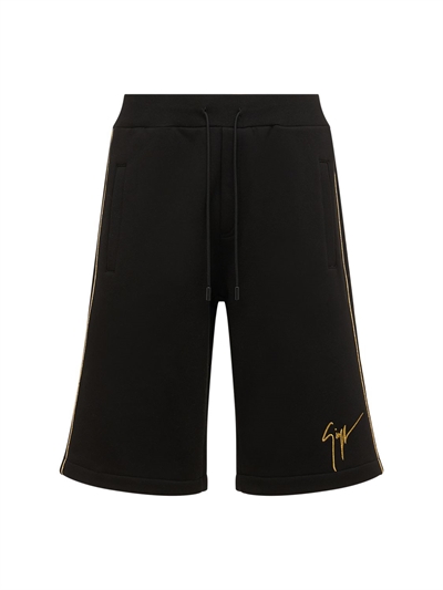 Logo embroidered cotton jersey shorts 