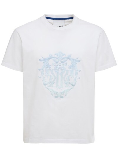 Koche' - Logo embroidered cotton jersey t-shirt - White | Luisaviaroma