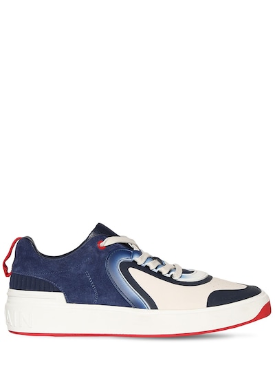 B Skate Suede & Leather Low Sneakers - Balmain - Men | Luisaviaroma