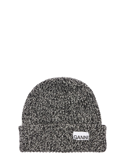 GANNI - Recycled wool blend knit beanie 