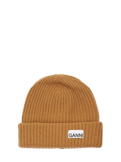 GANNI - Recycled wool blend knit beanie 