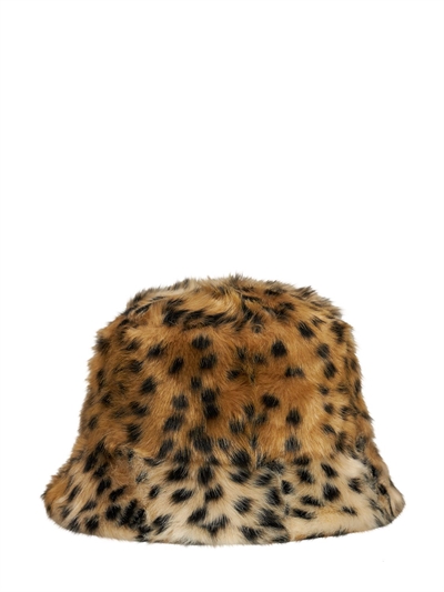 Wera leopard print faux fur bucket hat 