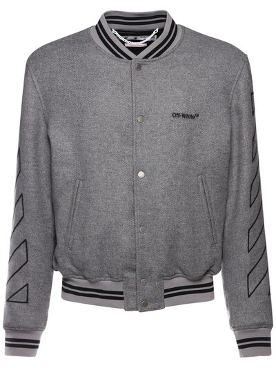 grey wool varsity jacket