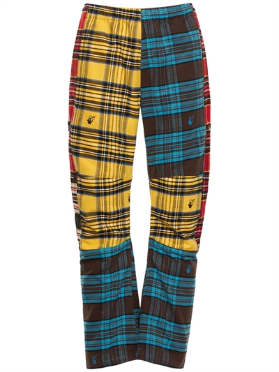 Off-White - Pantaloni lvr exclusive in flanella stampata - Multicolore |  Luisaviaroma