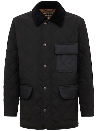 burberry men's quilted jacket black