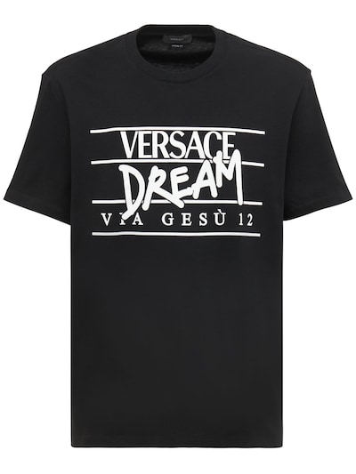 Versace - Versace dream print cotton t-shirt - Black/White | Luisaviaroma