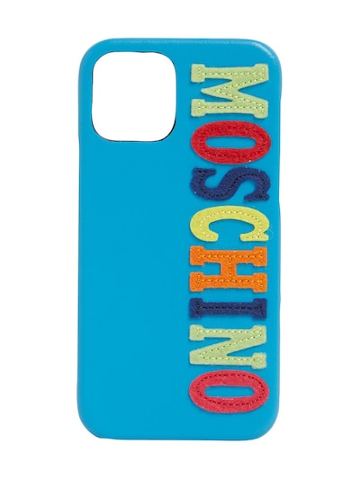 Moschino Iphone 12 Pro Max Case Blue Multi Luisaviaroma