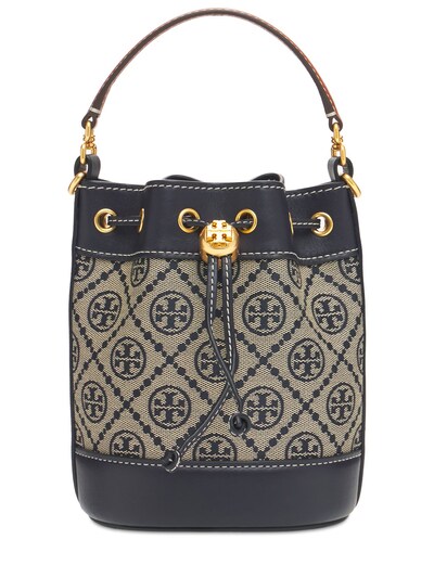 t monogram jacquard mini bucket bolsa