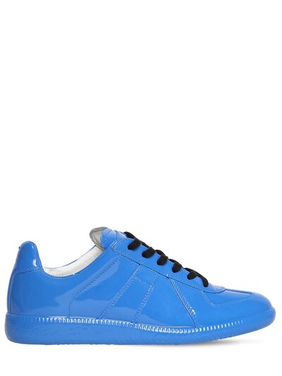 Maison Margiela - Coated replica leather low sneakers - Dazzling Blue ...
