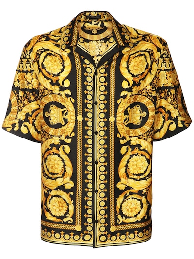 Barocco print silk shirt - Versace - Men | Luisaviaroma