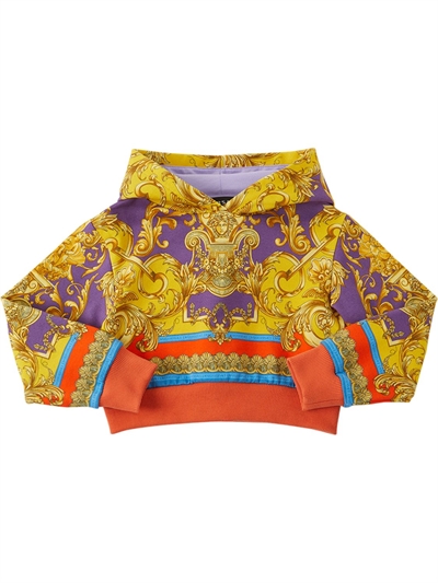 Versace - Felpa in cotone stampato con cappuccio - Multicolore |  Luisaviaroma