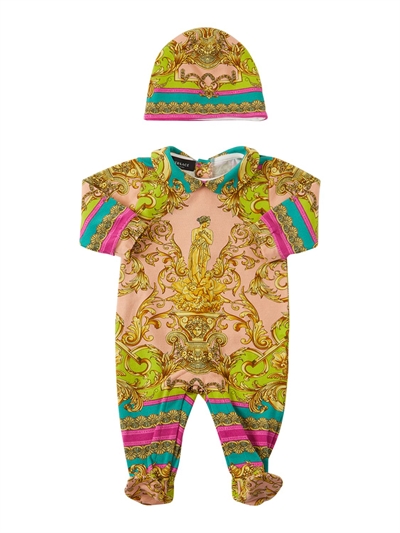 Versace - Baroque print jersey romper 