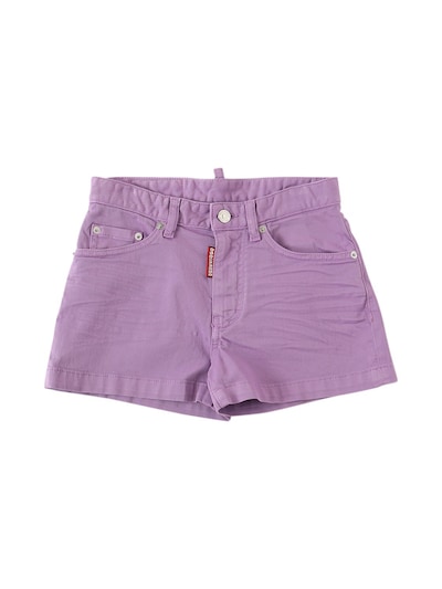 purple jeans shorts