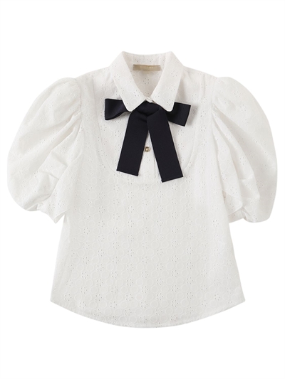 Elie Saab - Eyelet lace cotton shirt w 