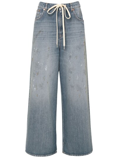 Mm6 Maison Margiela - Cotton denim wide jeans - Blue | Luisaviaroma
