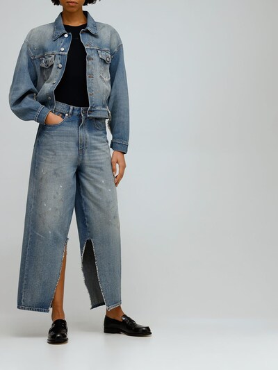 Cotton denim split jeans - MM6 Maison Margiela - Women | Luisaviaroma