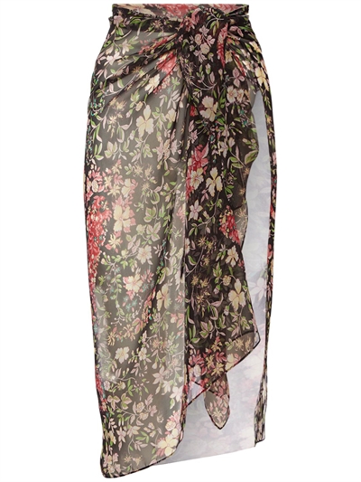 midi wrap skirt silk