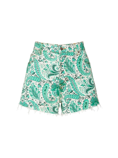 Etro - Paisley printed denim shorts 