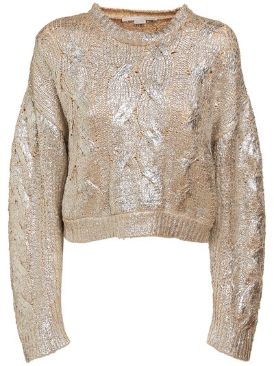 gold crop sweater