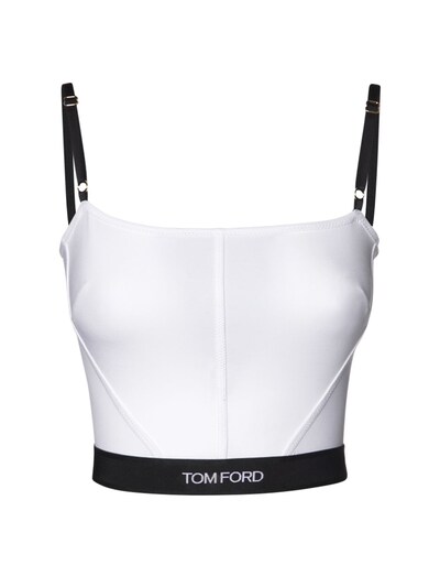 Tom Ford - Cropped tech tank top - White | Luisaviaroma